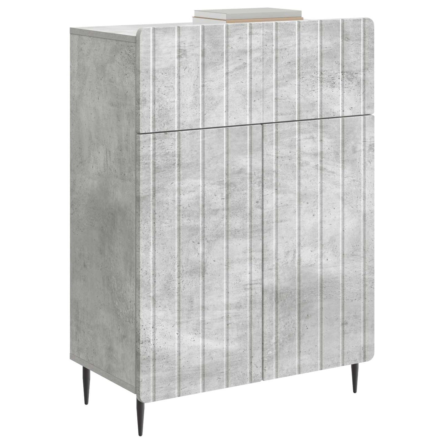 Sideboard med skuffe Betongrå 66 x 34,5 x 92 cm Konstrueret træ