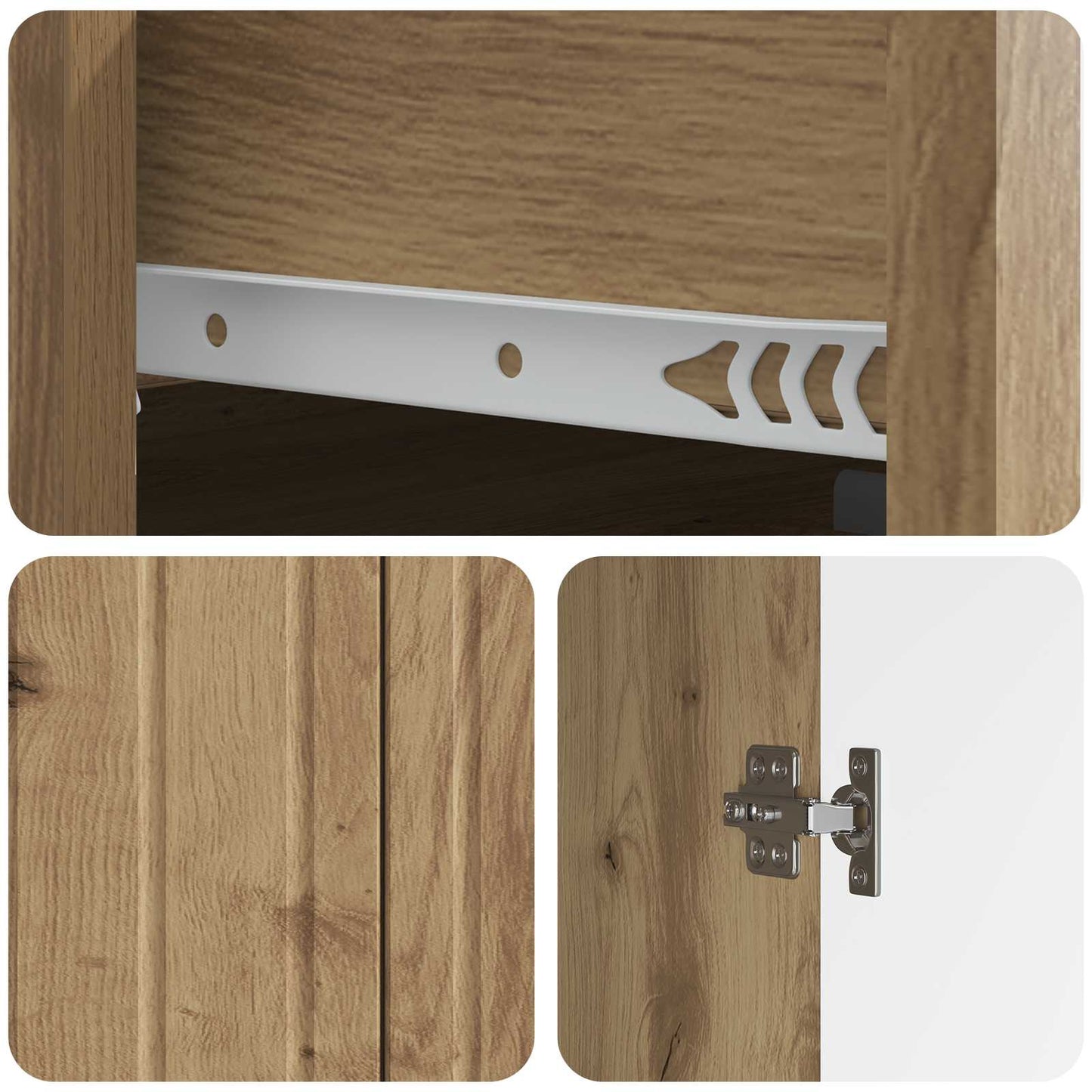 Sideboard Artisan-eg 66 x 34,5 x 92 cm Konstrueret træ