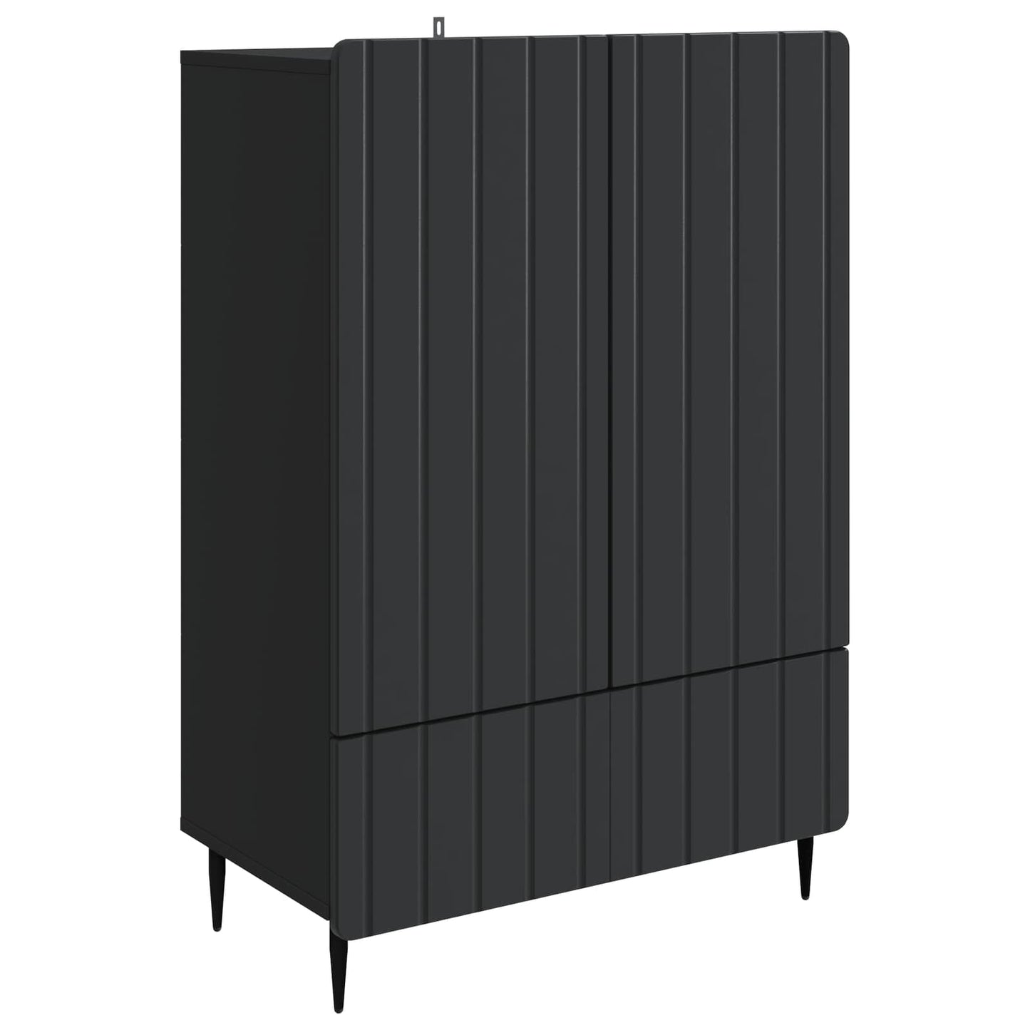 Sideboard med skuffe Sort 66 x 34,5 x 97 cm Konstrueret træ
