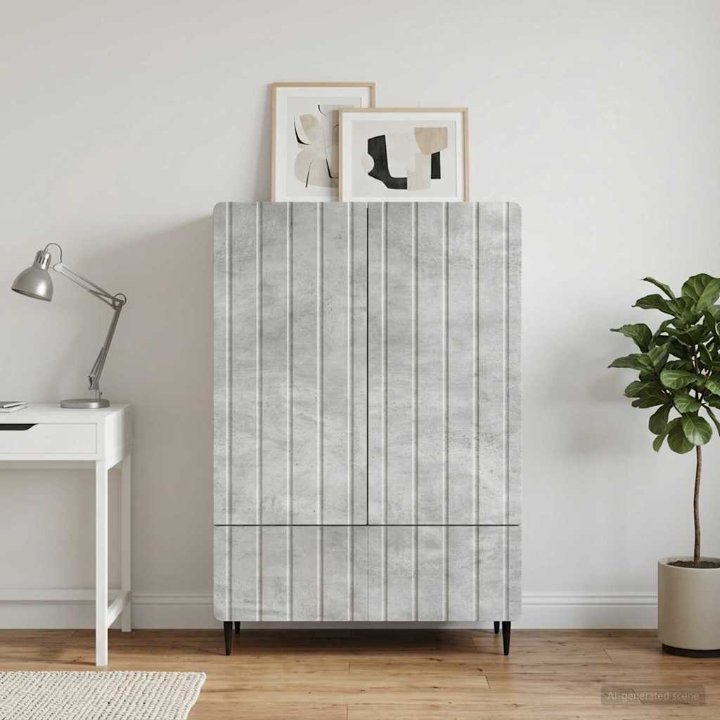 Sideboard med skuffe Betongrå 66 x 34,5 x 97 cm Konstrueret træ