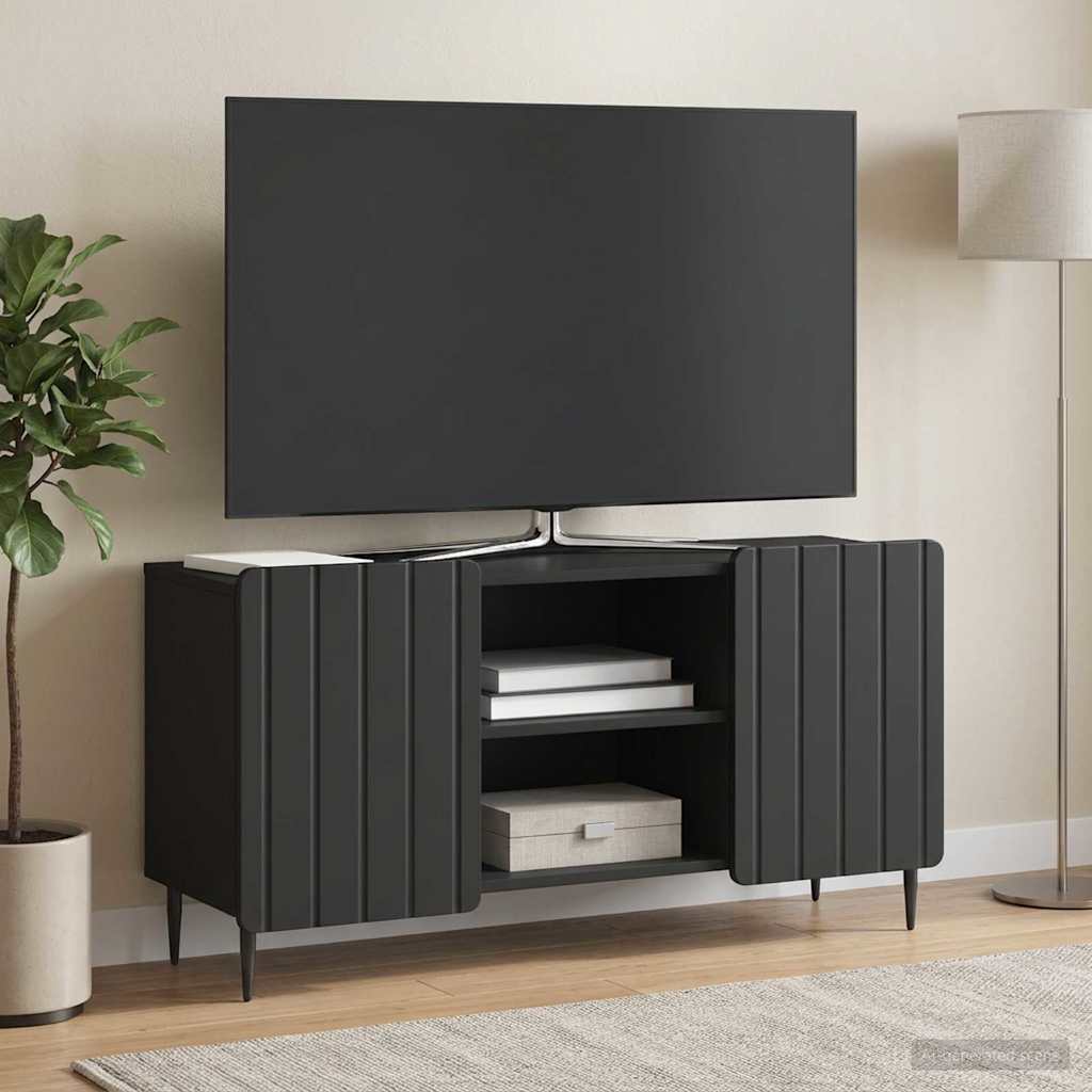 TV-skab Sort 102 x 34,5 x 52 cm Konstrueret træ