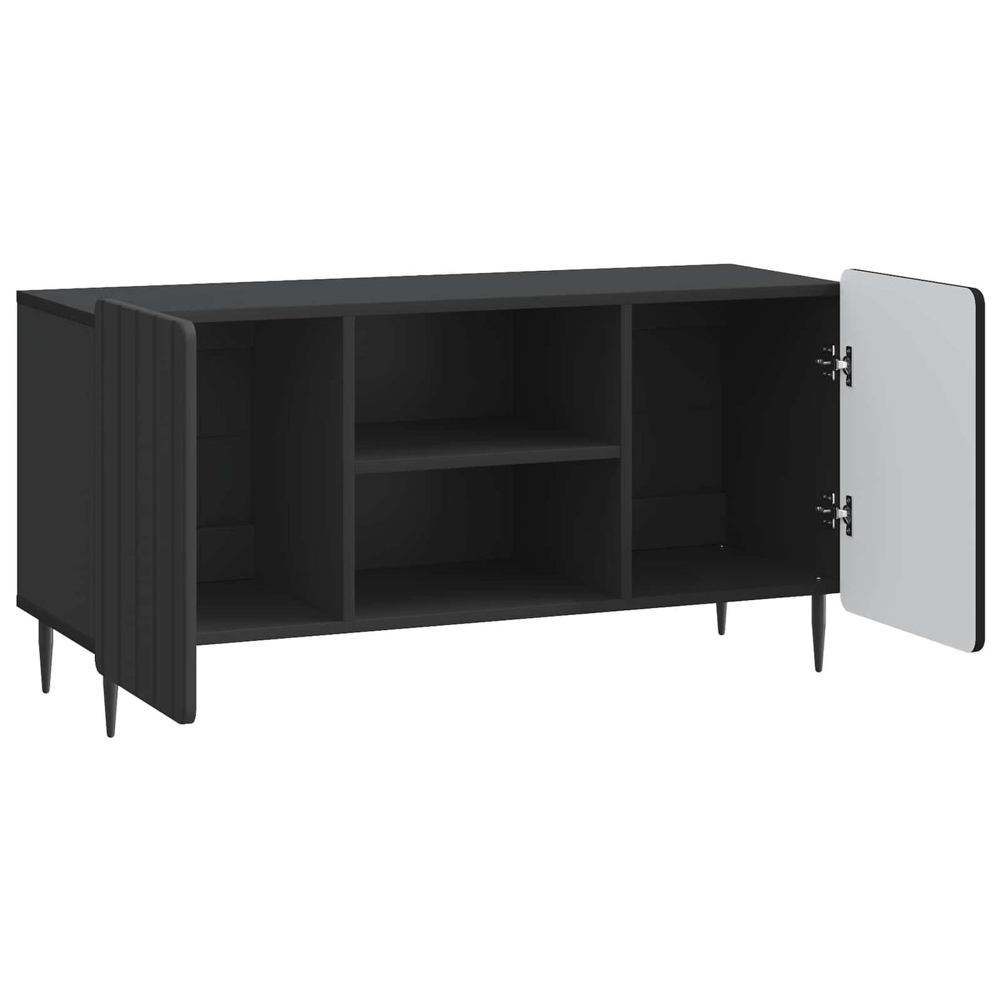 TV-skab Sort 102 x 34,5 x 52 cm Konstrueret træ