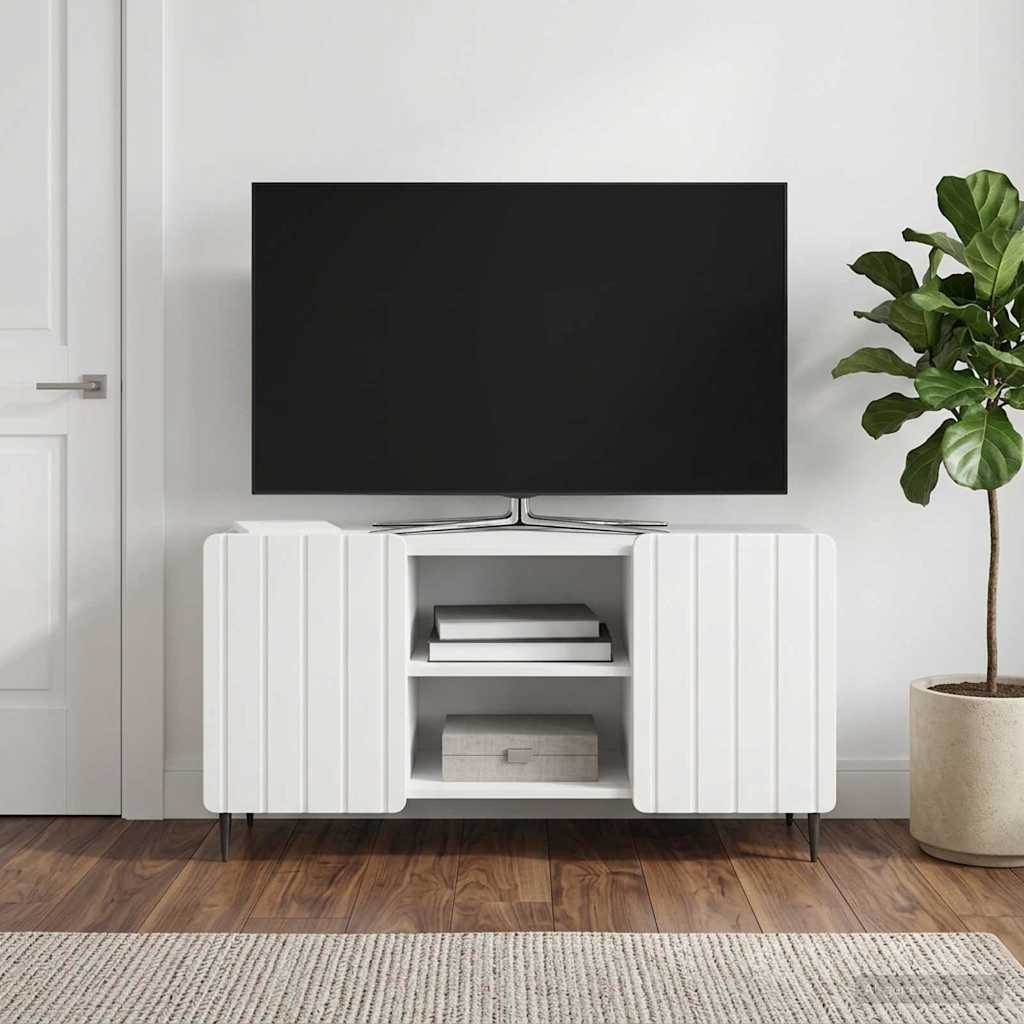 TV-skab Hvid højglans 102 x 34,5 x 52 cm Konstrueret træ
