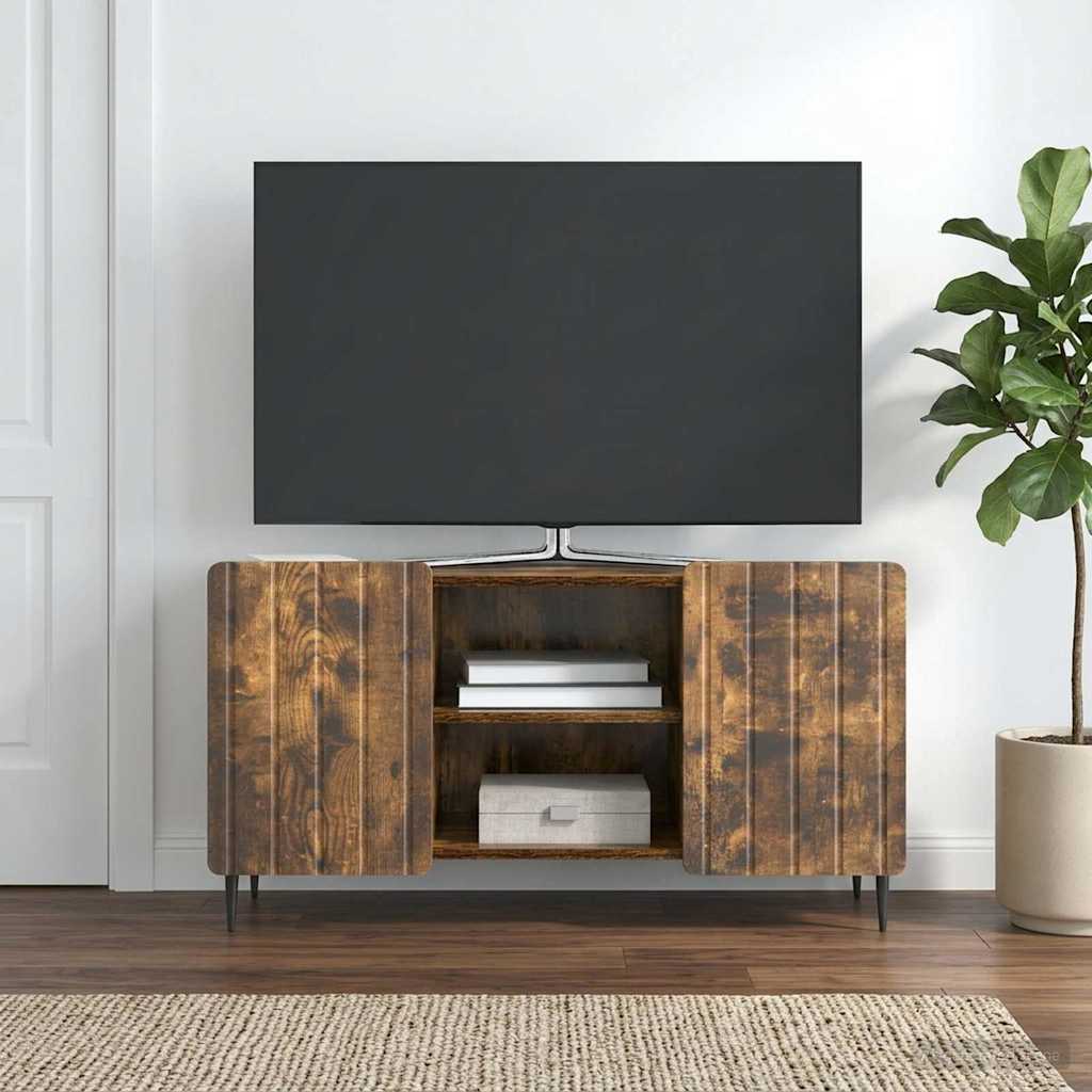TV-skab Røget eg 102 x 34,5 x 52 cm Konstrueret træ