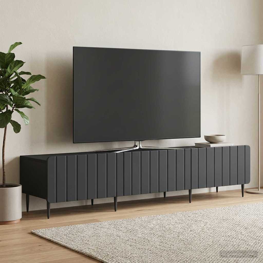 TV-skab med skuffe Sort 147 x 34,5 x 32 cm Konstrueret træ
