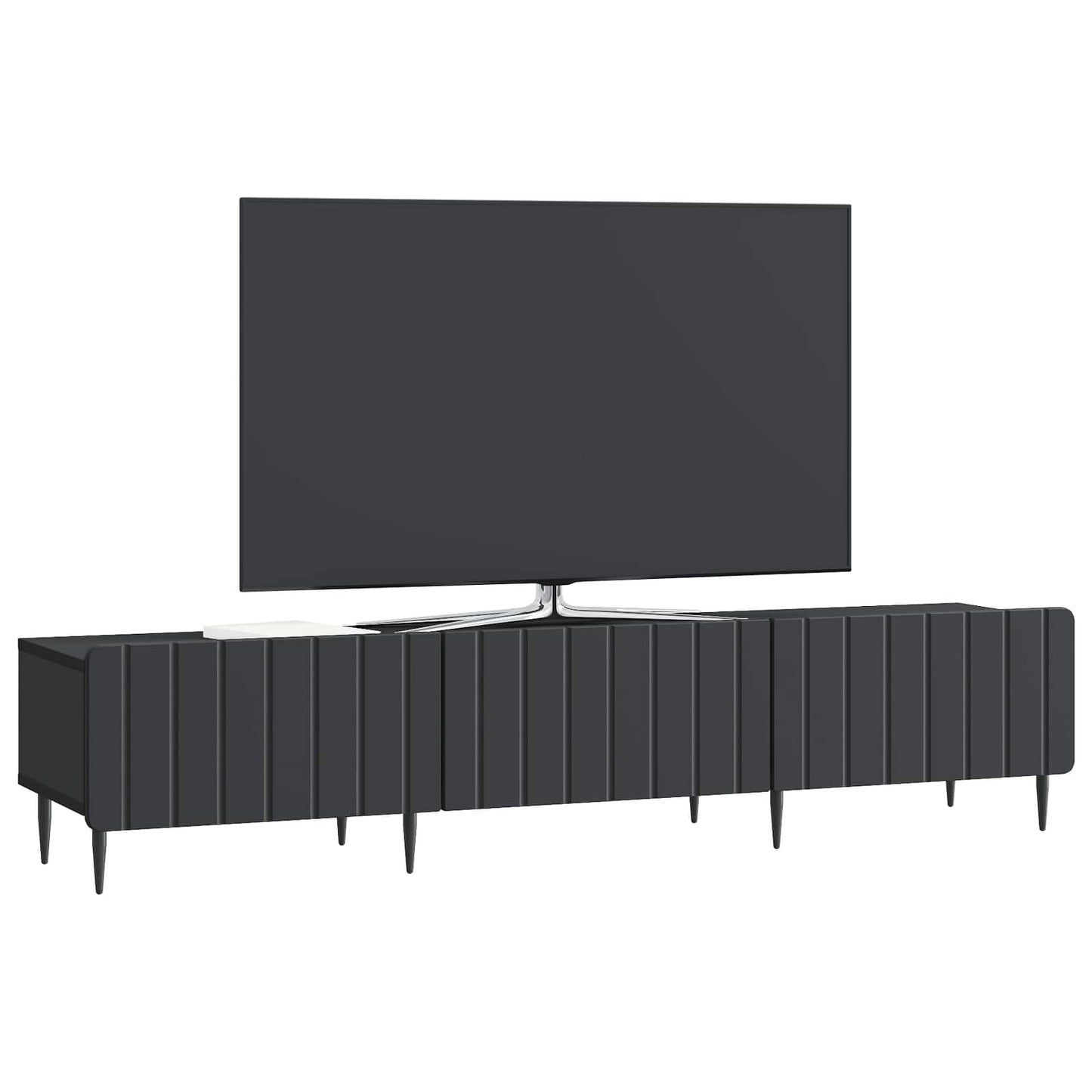 TV-skab med skuffe Sort 147 x 34,5 x 32 cm Konstrueret træ