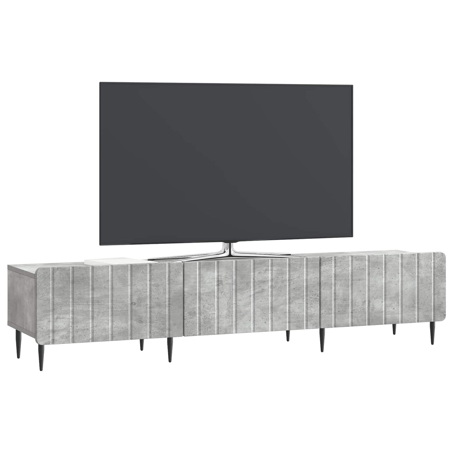 TV-skab med skuffe Betongrå 147 x 34,5 x 32 cm Konstrueret træ
