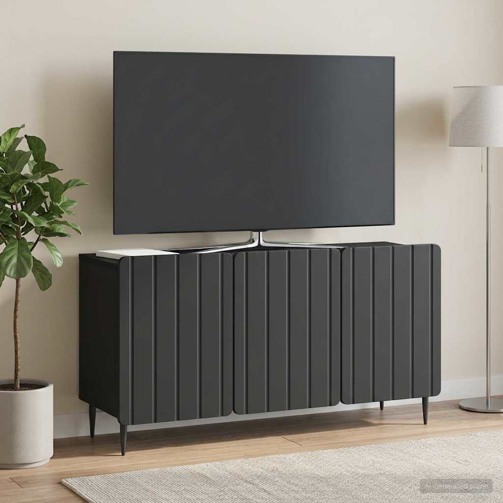 TV-skab Sort 99 x 34,5 x 52 cm Konstrueret træ