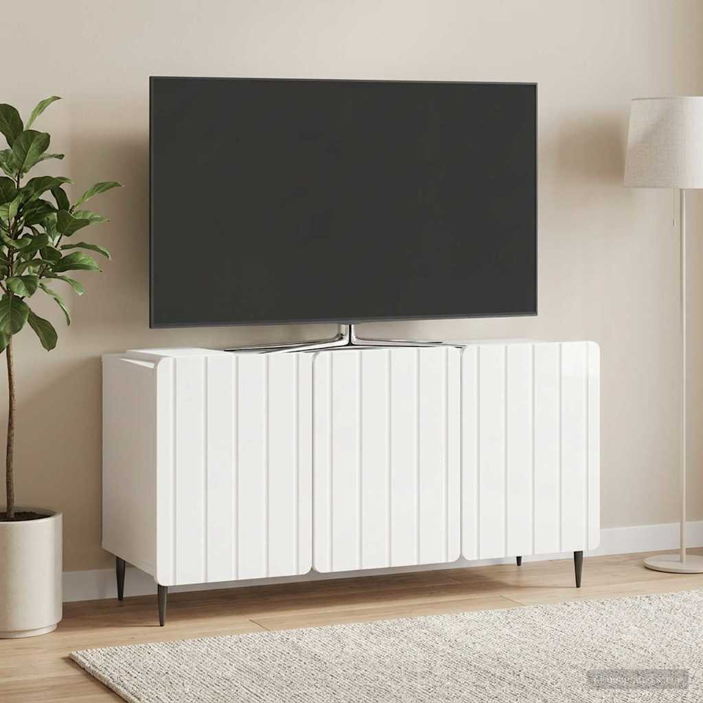 TV-skab Hvid højglans 99 x 34,5 x 52 cm Konstrueret træ