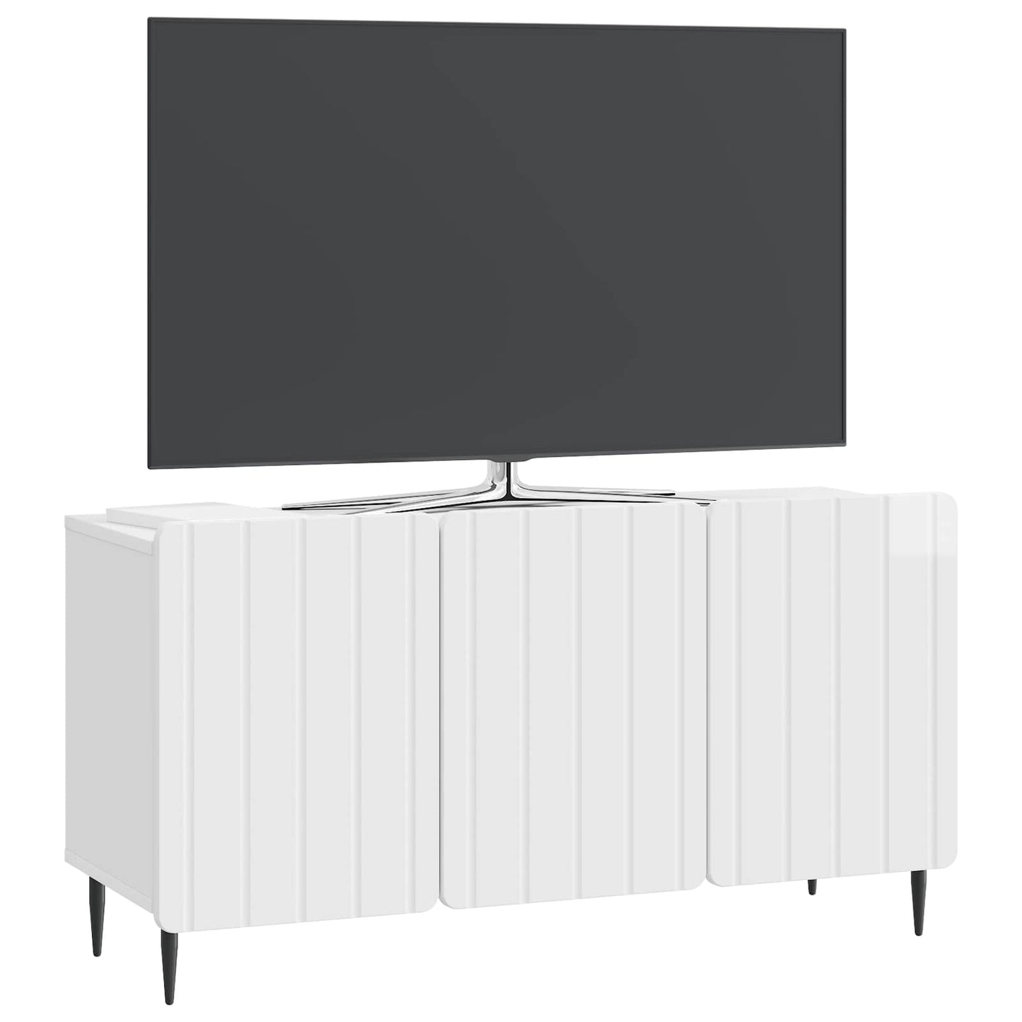 TV-skab Hvid højglans 99 x 34,5 x 52 cm Konstrueret træ