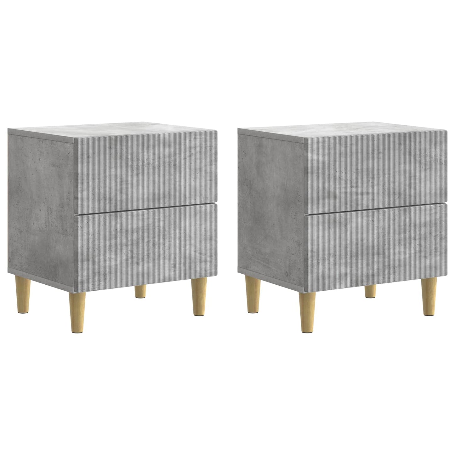 Natskab 2 pcs Betongrå 43 x 34,5 x 48 cm Konstrueret træ