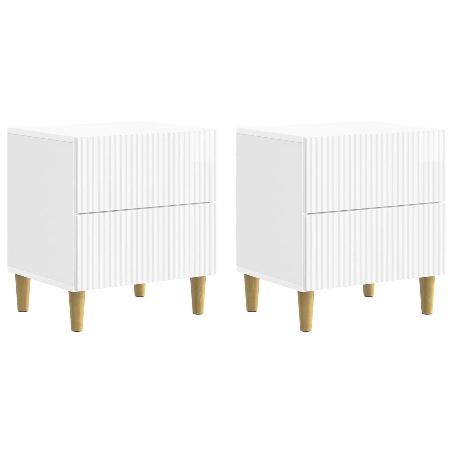 Natskab 2 pcs Hvid højglans 43 x 34,5 x 48 cm Konstrueret træ
