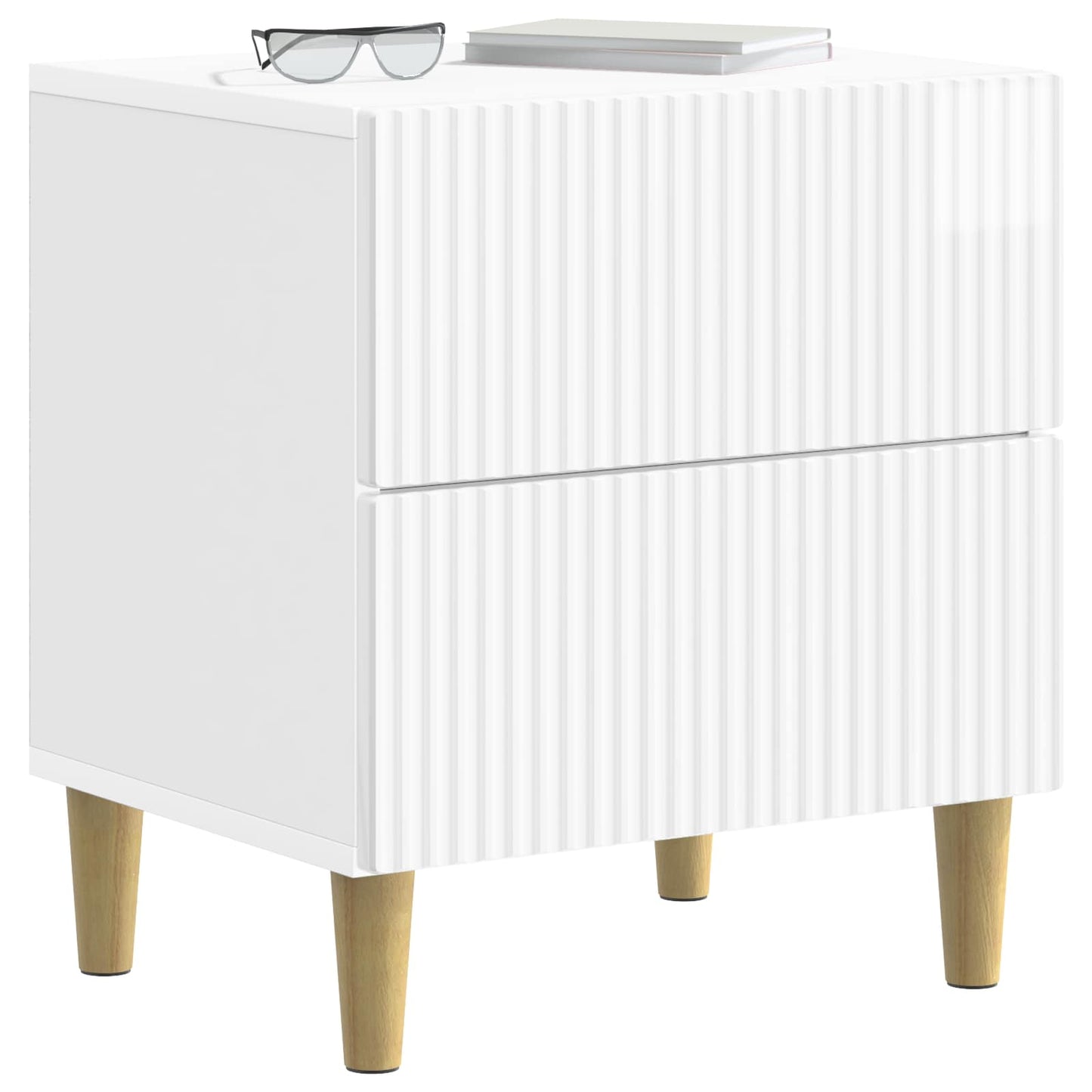 Natskab 2 pcs Hvid højglans 43 x 34,5 x 48 cm Konstrueret træ