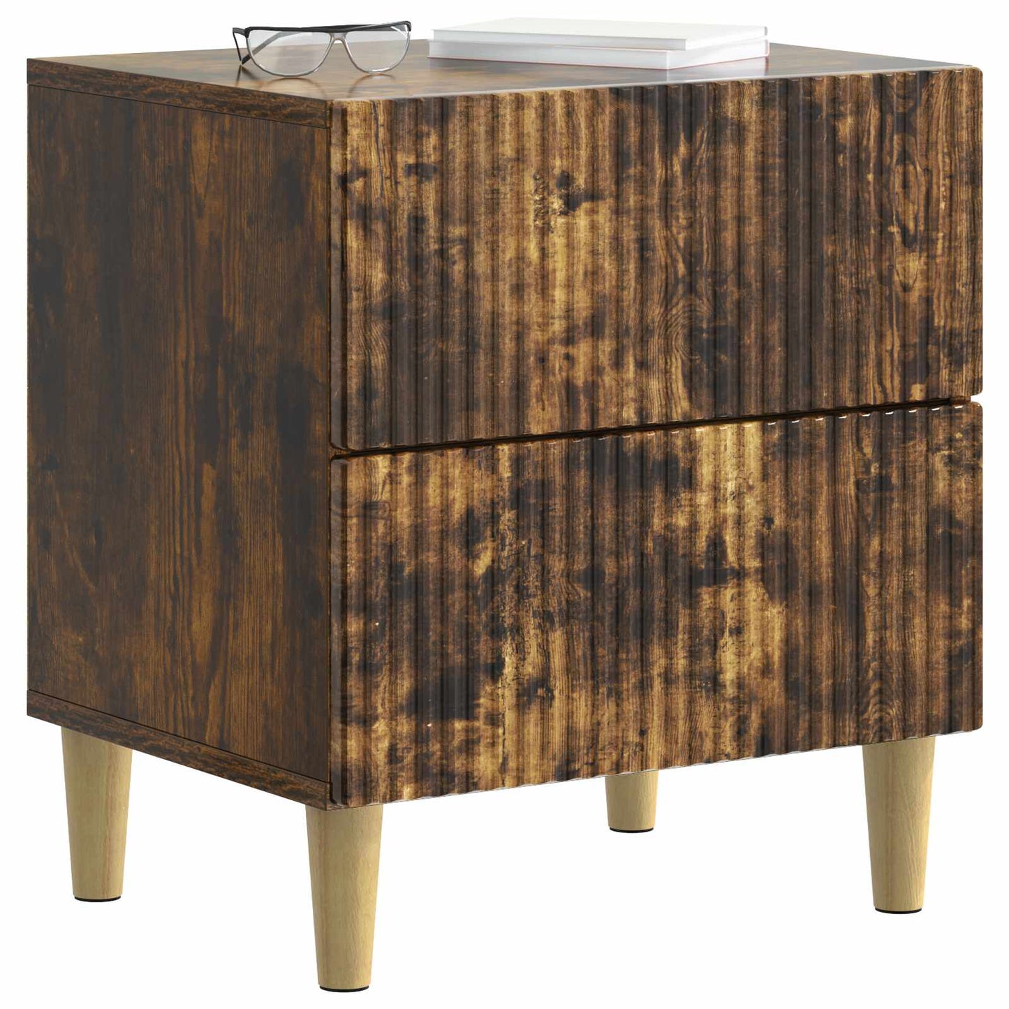 Natskab 2 pcs Røget eg 43 x 34,5 x 48 cm Konstrueret træ