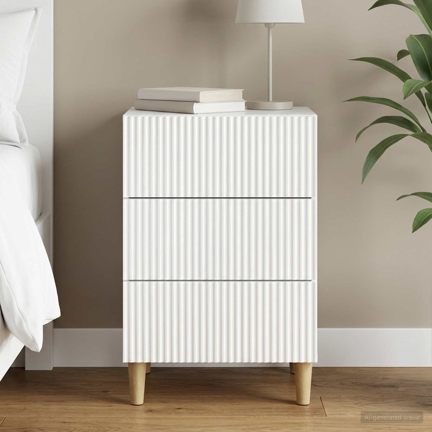 Natskab Hvid højglans 43 x 41 x 66,5 cm Konstrueret træ