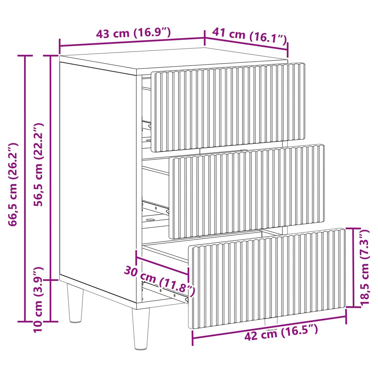 Natskab med skuffe Artisan-eg 43 x 41 x 66,5 cm Konstrueret træ