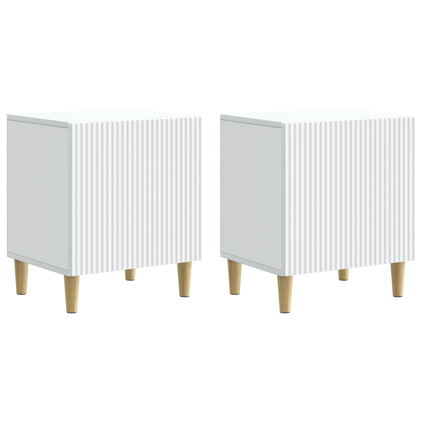 Natskab 2 pcs Hvid 43 x 34,5 x 50 cm Konstrueret træ billede