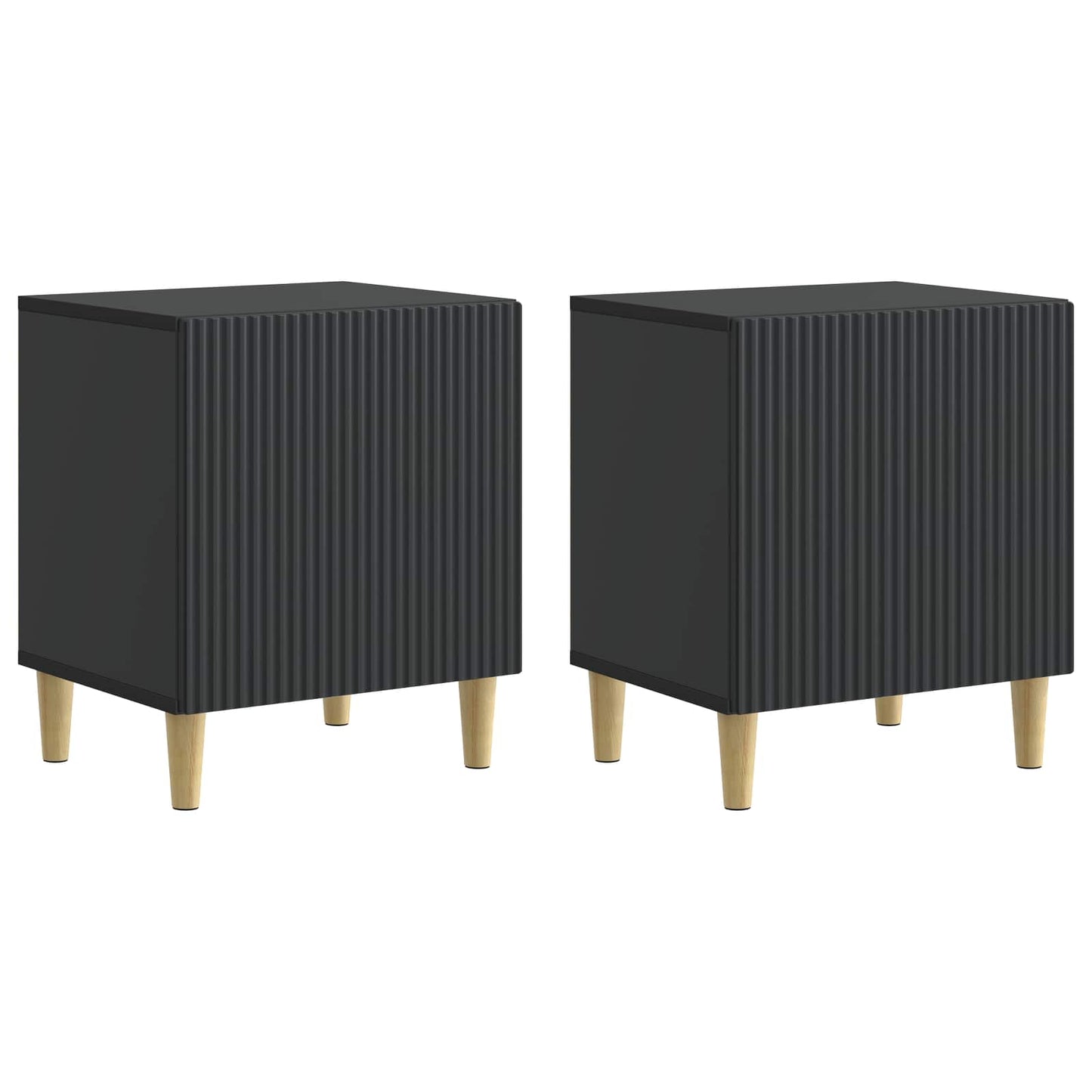 Natskab 2 pcs Sort 43 x 34,5 x 50 cm Konstrueret træ