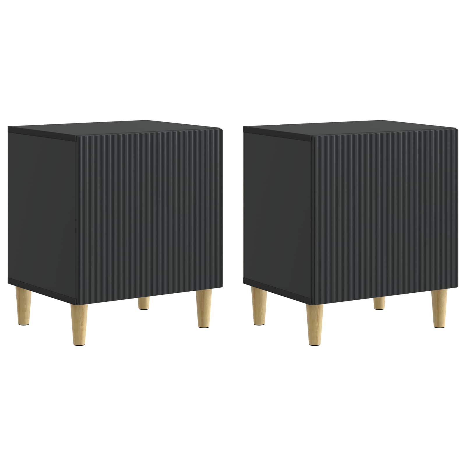 Natskab 2 pcs Sort 43 x 34,5 x 50 cm Konstrueret træ billede