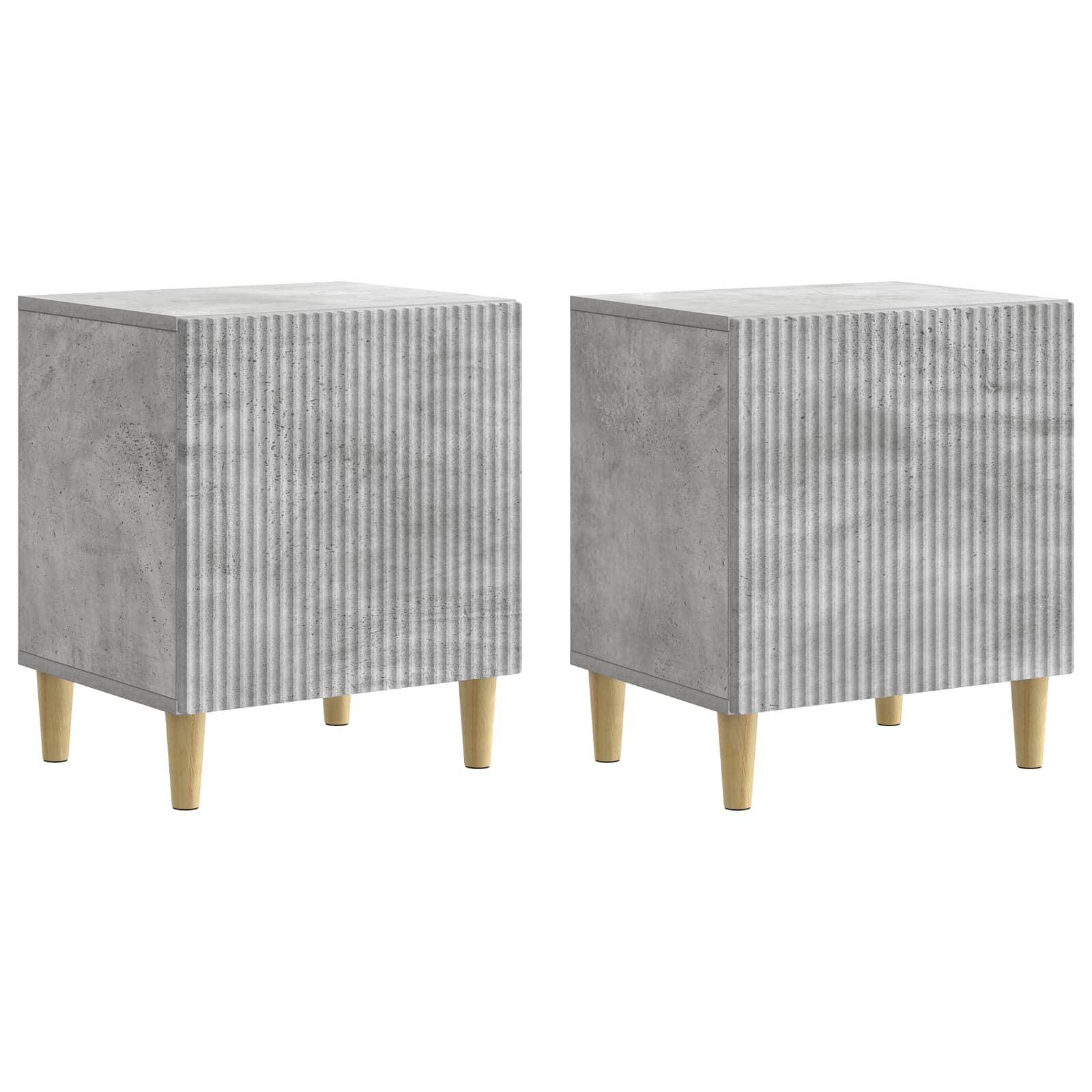 Natskab 2 pcs Betongrå 43 x 34,5 x 50 cm Konstrueret træ billede