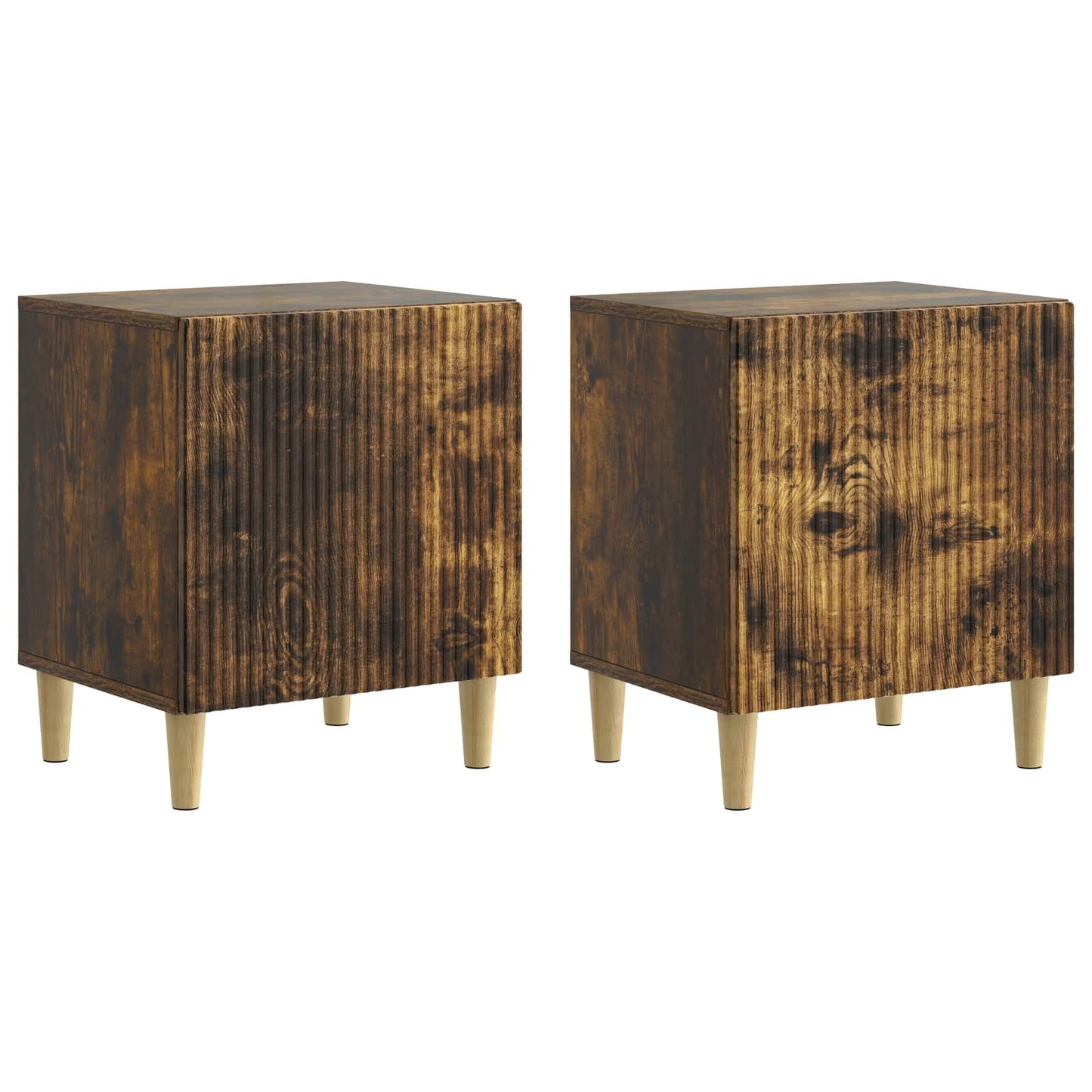 Natskab 2 pcs Røget eg 43 x 34,5 x 50 cm Konstrueret træ