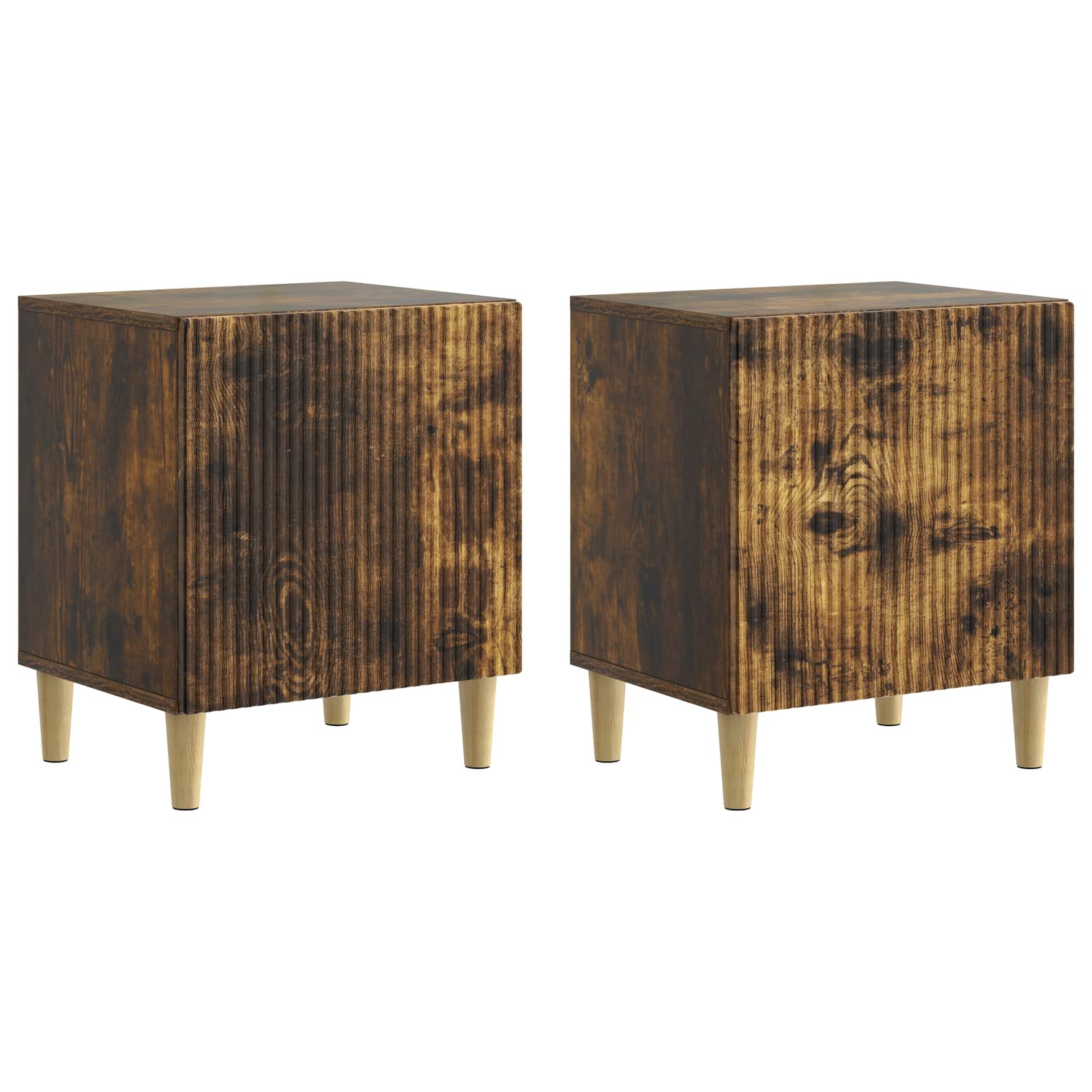 Natskab 2 pcs Røget eg 43 x 34,5 x 50 cm Konstrueret træ billede