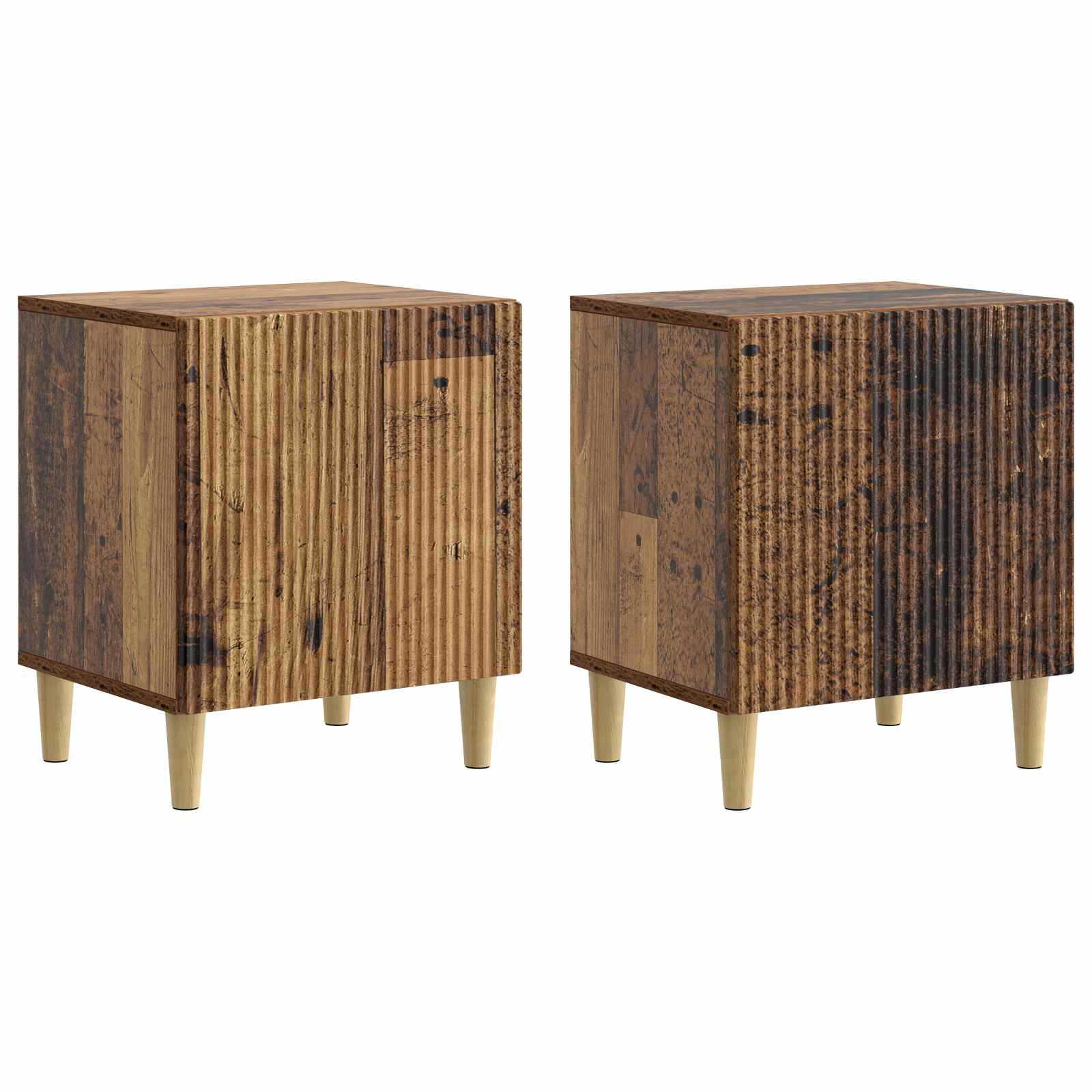 Natskab 2 pcs Gammelt træ 43 x 34,5 x 50 cm Konstrueret træ billede
