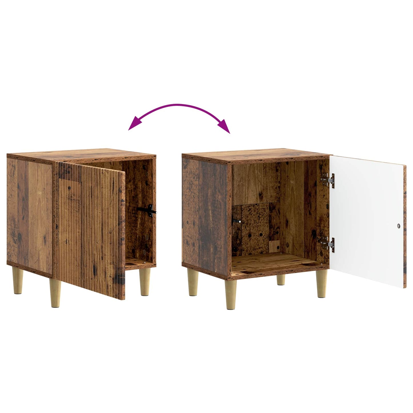 Natskab 2 pcs Gammelt træ 43 x 34,5 x 50 cm Konstrueret træ