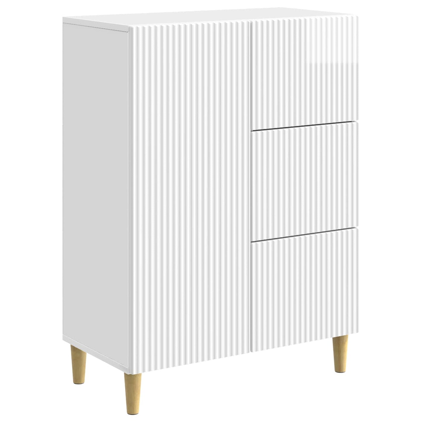 Sideboard Hvid højglans 66 x 34,5 x 90 cm Konstrueret træ