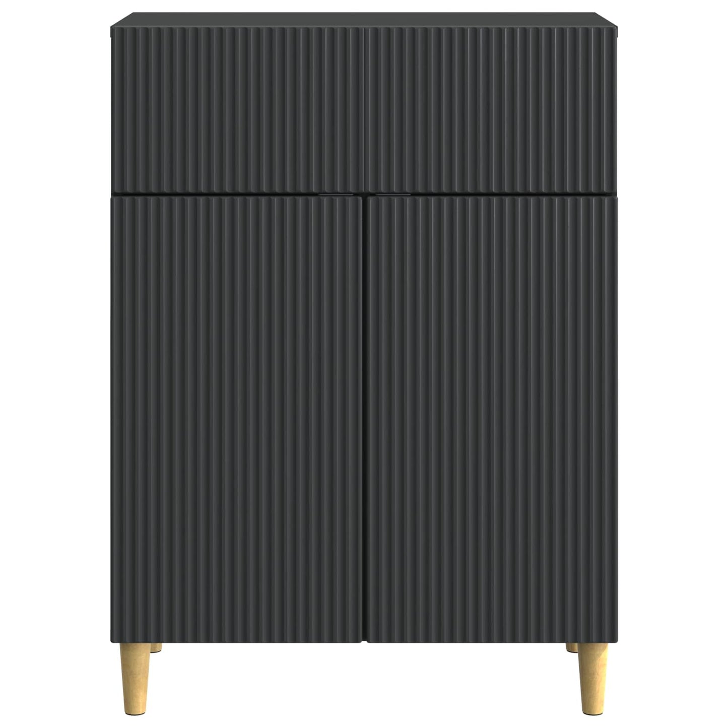 Sideboard med skuffe Sort 66 x 34,5 x 90 cm Konstrueret træ