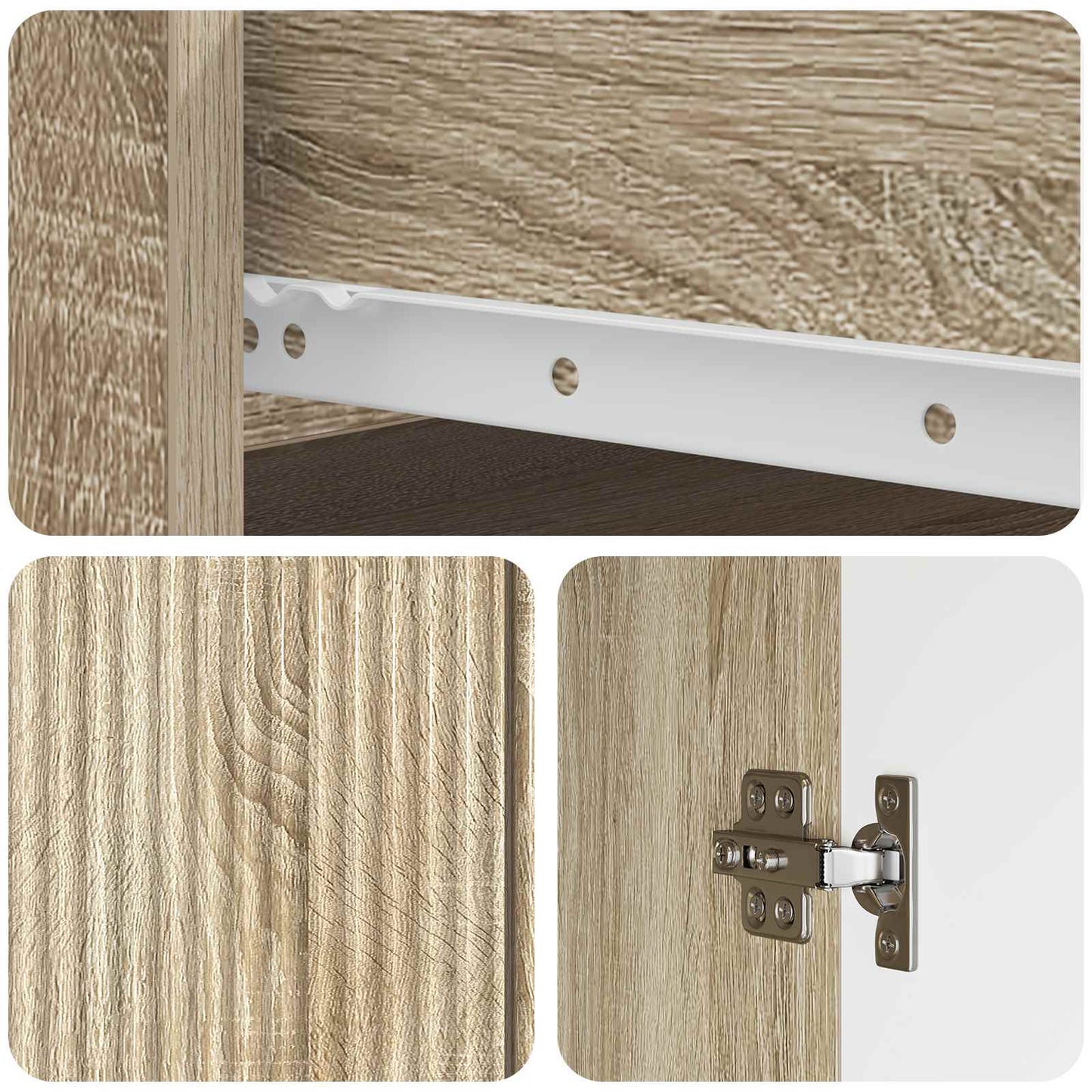 Sideboard Sonoma-eg 66 x 34,5 x 90 cm Konstrueret træ