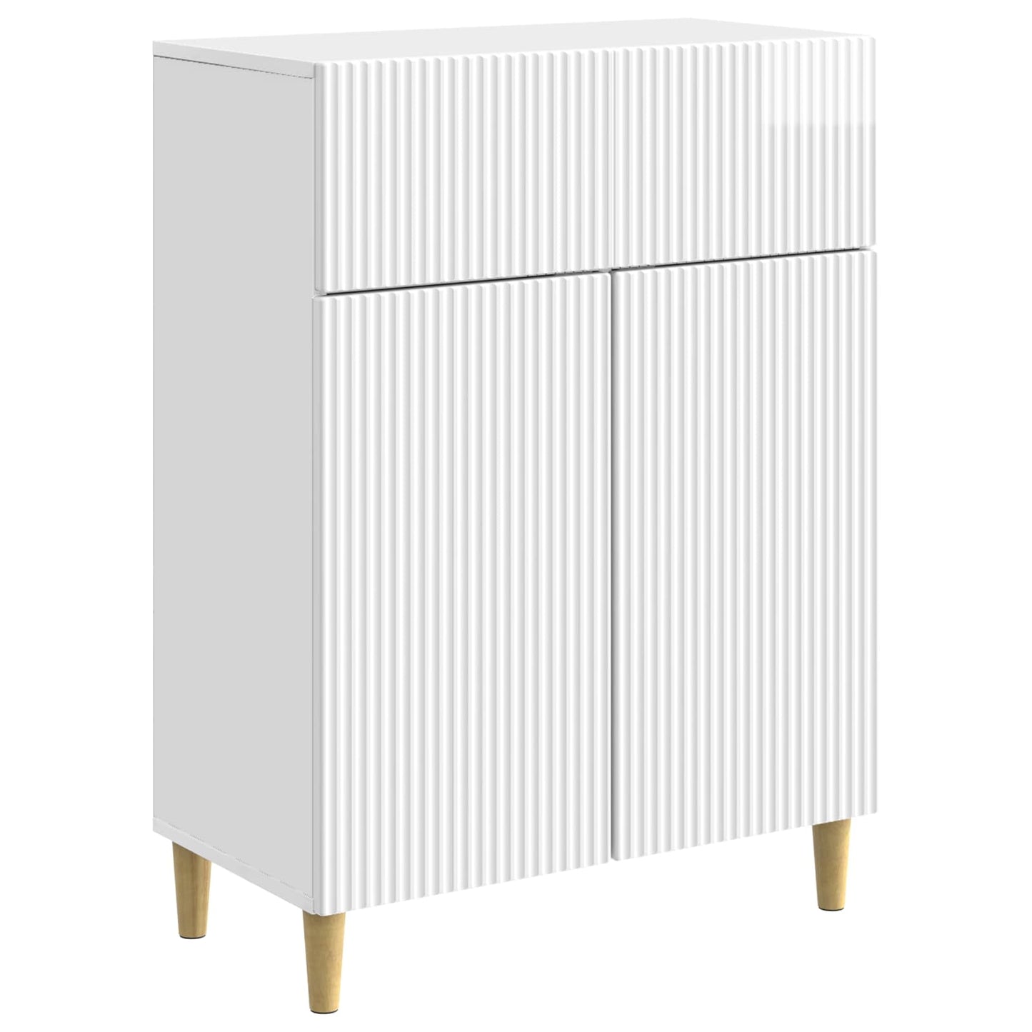 Sideboard Hvid højglans 66 x 34,5 x 90 cm Konstrueret træ