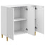 Sideboard Hvid højglans 89 x 34,5 x 80 cm Konstrueret træ