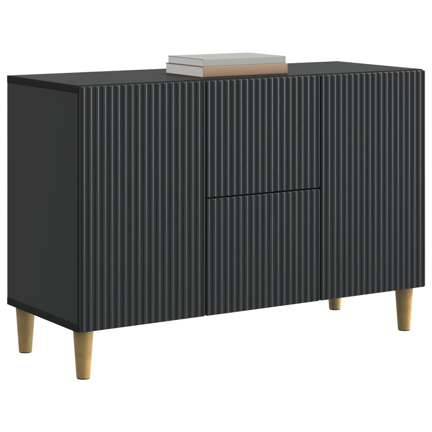 Sideboard med skuffe Sort 89 x 34,5 x 60 cm Konstrueret træ