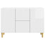 Sideboard Hvid højglans 89 x 34,5 x 60 cm Konstrueret træ