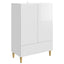Sideboard Hvid højglans 66 x 34,5 x 95 cm Konstrueret træ