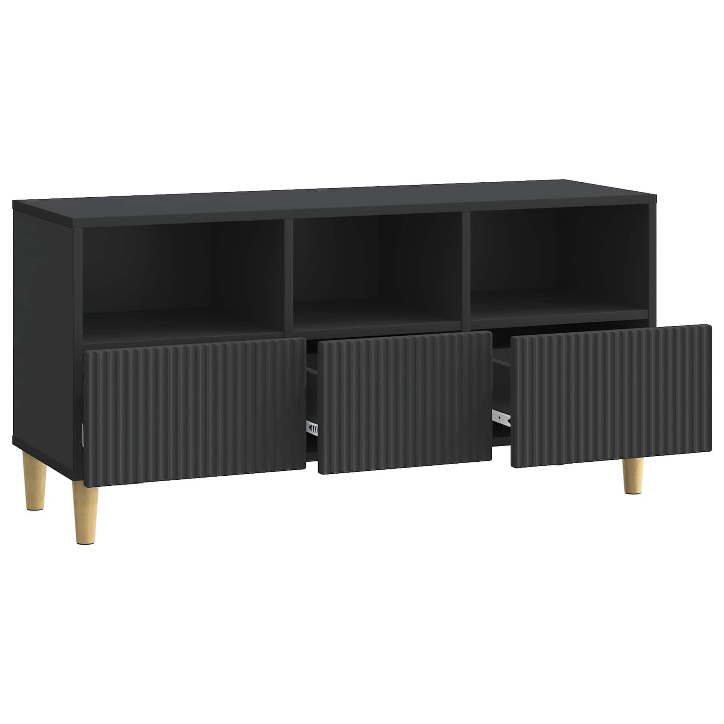 TV-skab med skuffe Sort 102 x 34,5 x 50 cm Konstrueret træ