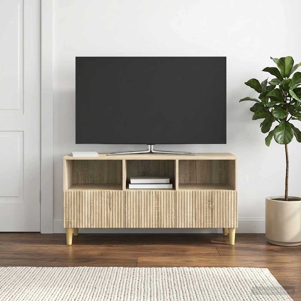 TV-skab med skuffe Sonoma-eg 102 x 34,5 x 50 cm Konstrueret træ