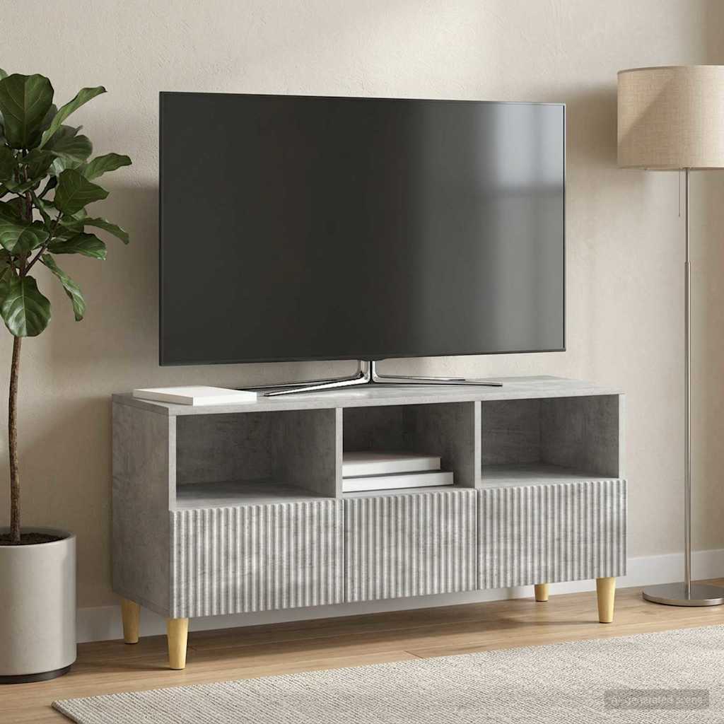 TV-skab med skuffe Betongrå 102 x 34,5 x 50 cm Konstrueret træ