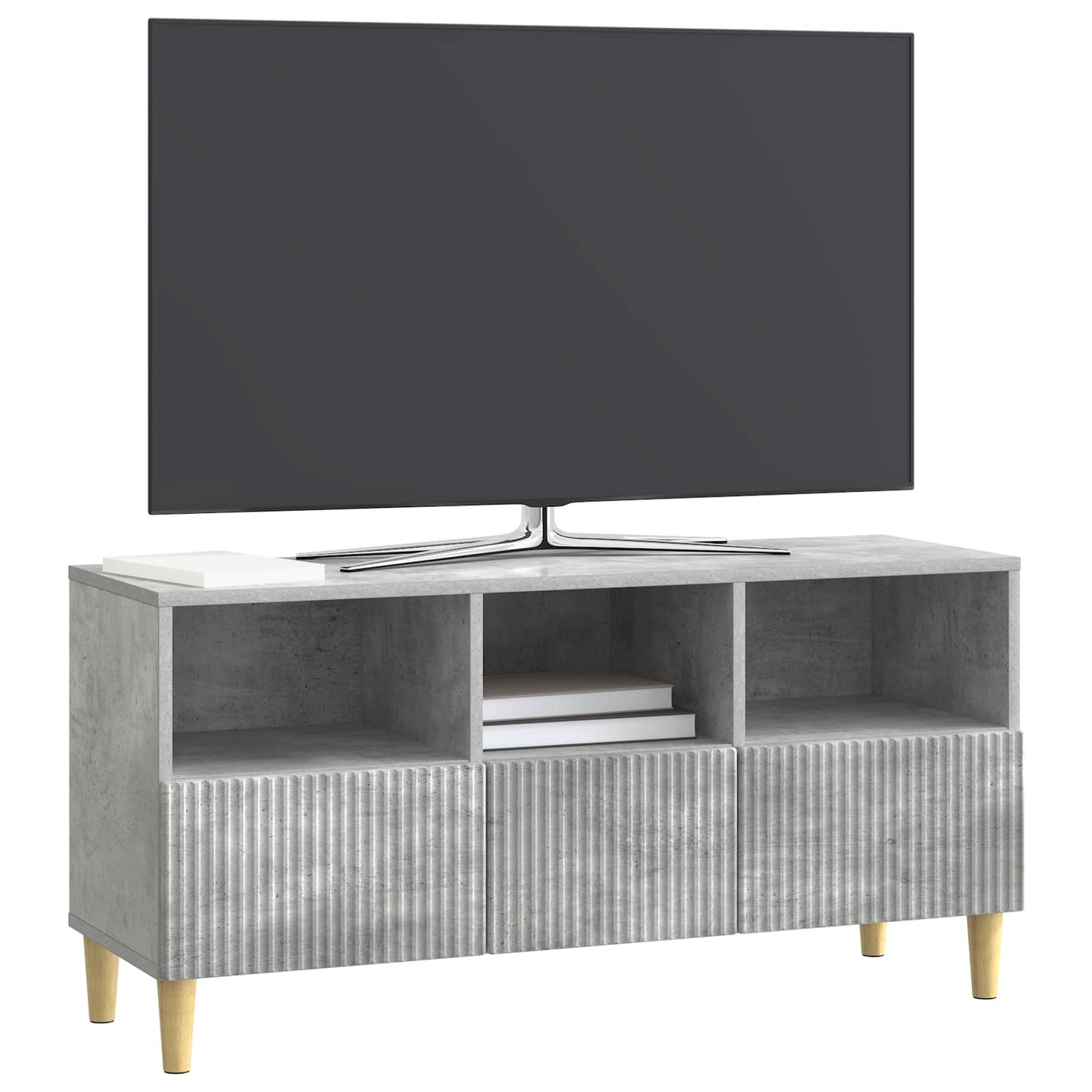 TV-skab med skuffe Betongrå 102 x 34,5 x 50 cm Konstrueret træ