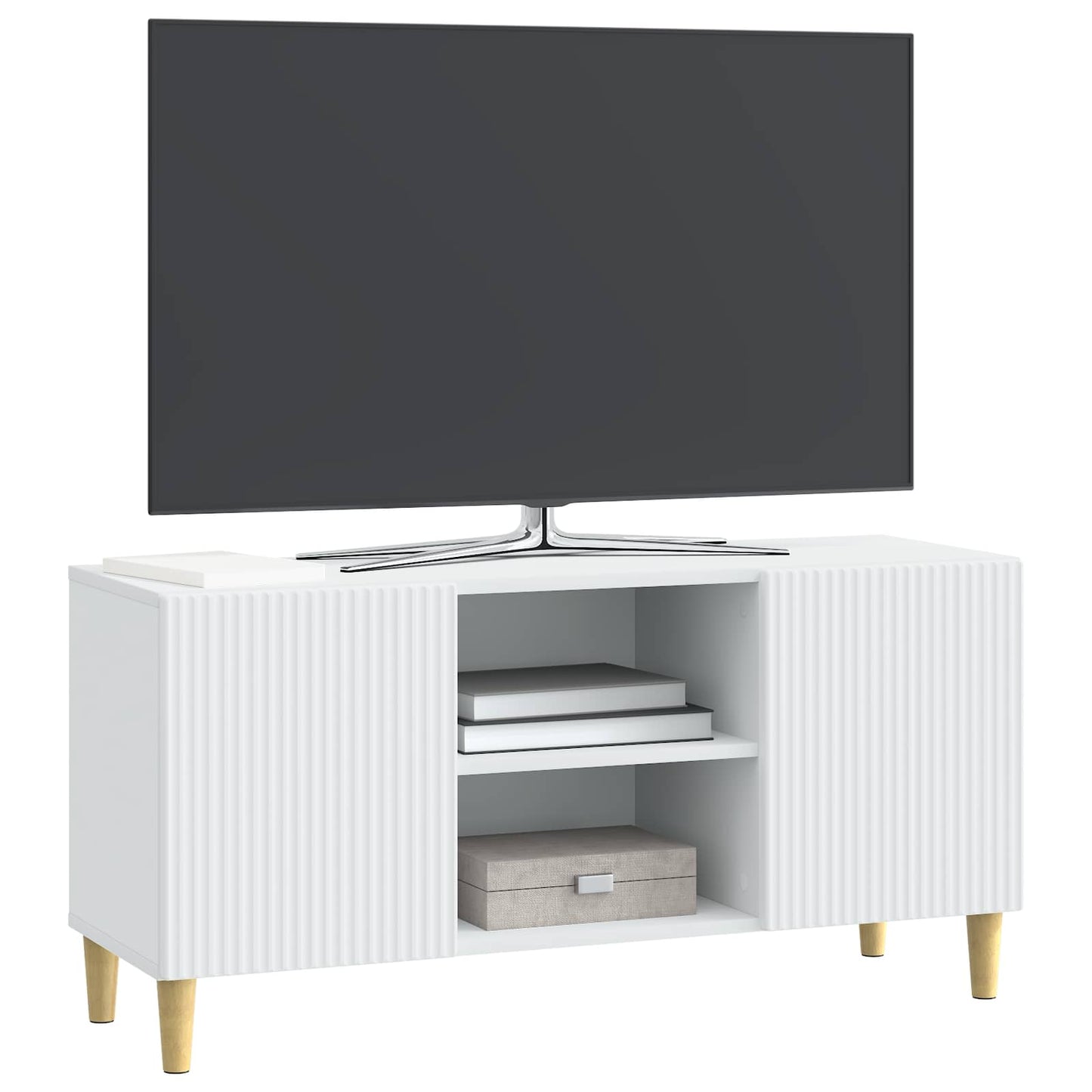 TV-skab Hvid 102 x 34,5 x 50 cm Konstrueret træ