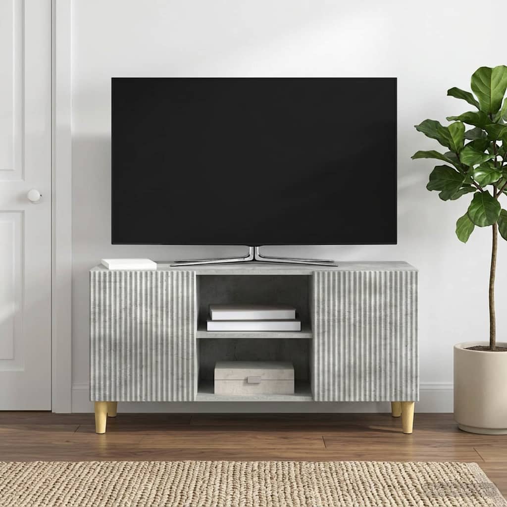 TV-skab Betongrå 102 x 34,5 x 50 cm Konstrueret træ