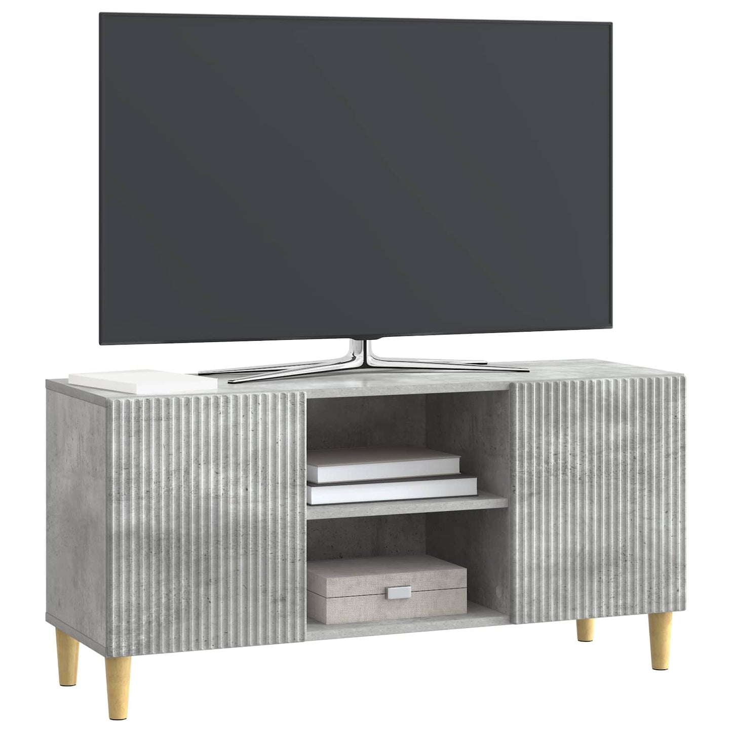 TV-skab Betongrå 102 x 34,5 x 50 cm Konstrueret træ