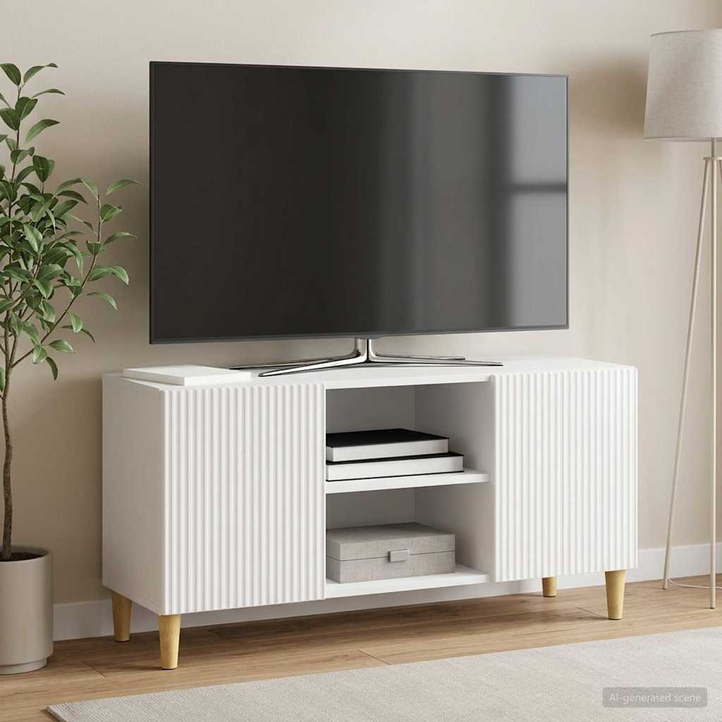 TV-skab Hvid højglans 102 x 34,5 x 50 cm Konstrueret træ