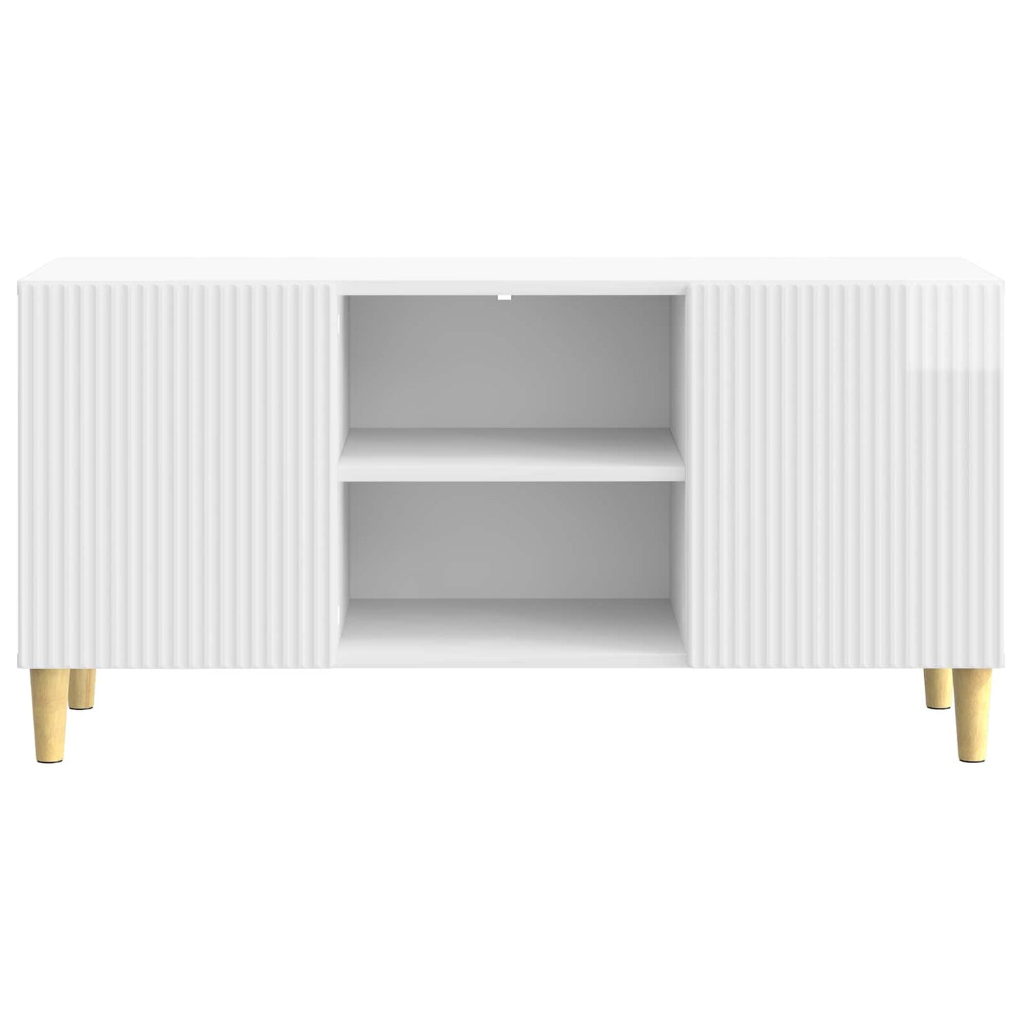 TV-skab Hvid højglans 102 x 34,5 x 50 cm Konstrueret træ