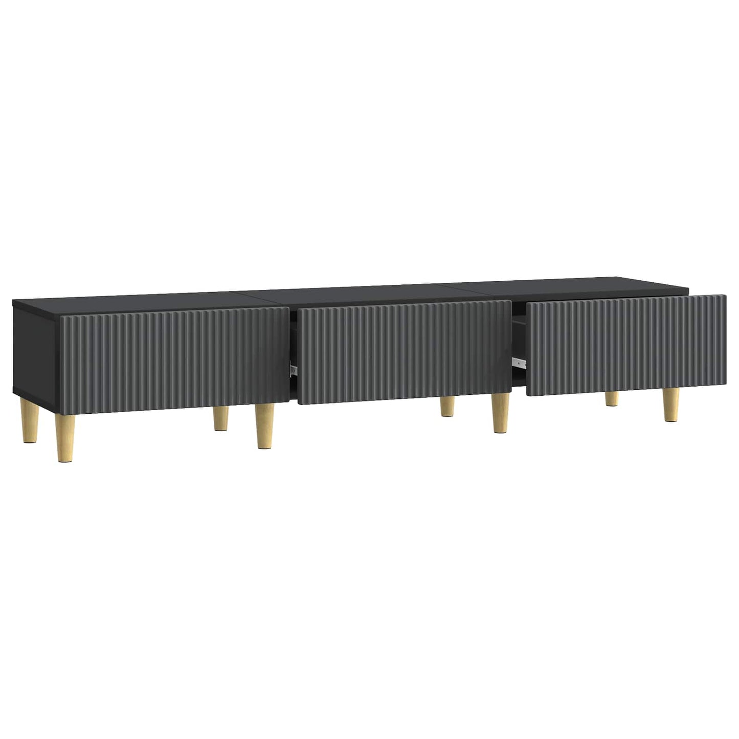 TV-skab med skuffe Sort 147 x 34,5 x 30 cm Konstrueret træ
