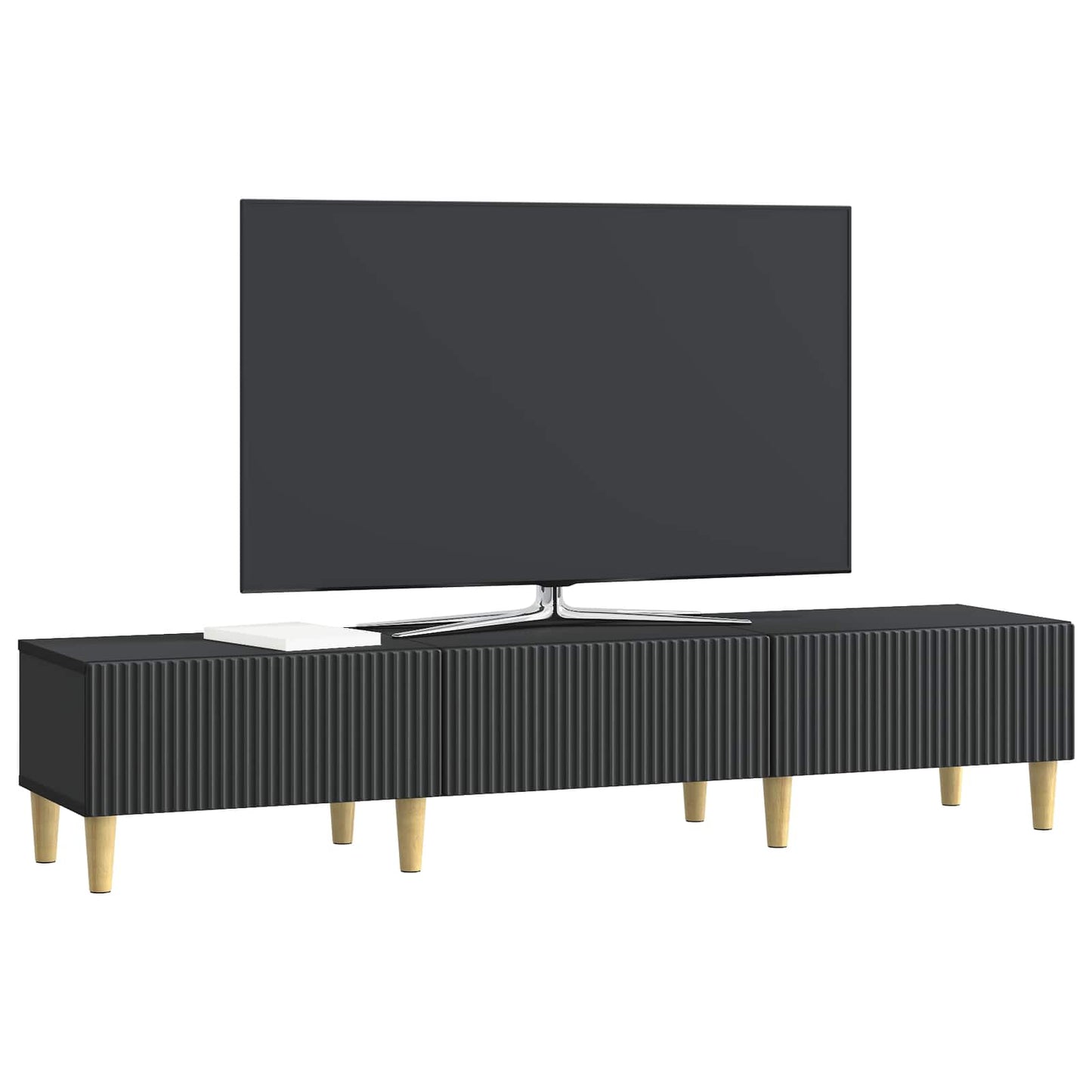 TV-skab med skuffe Sort 147 x 34,5 x 30 cm Konstrueret træ