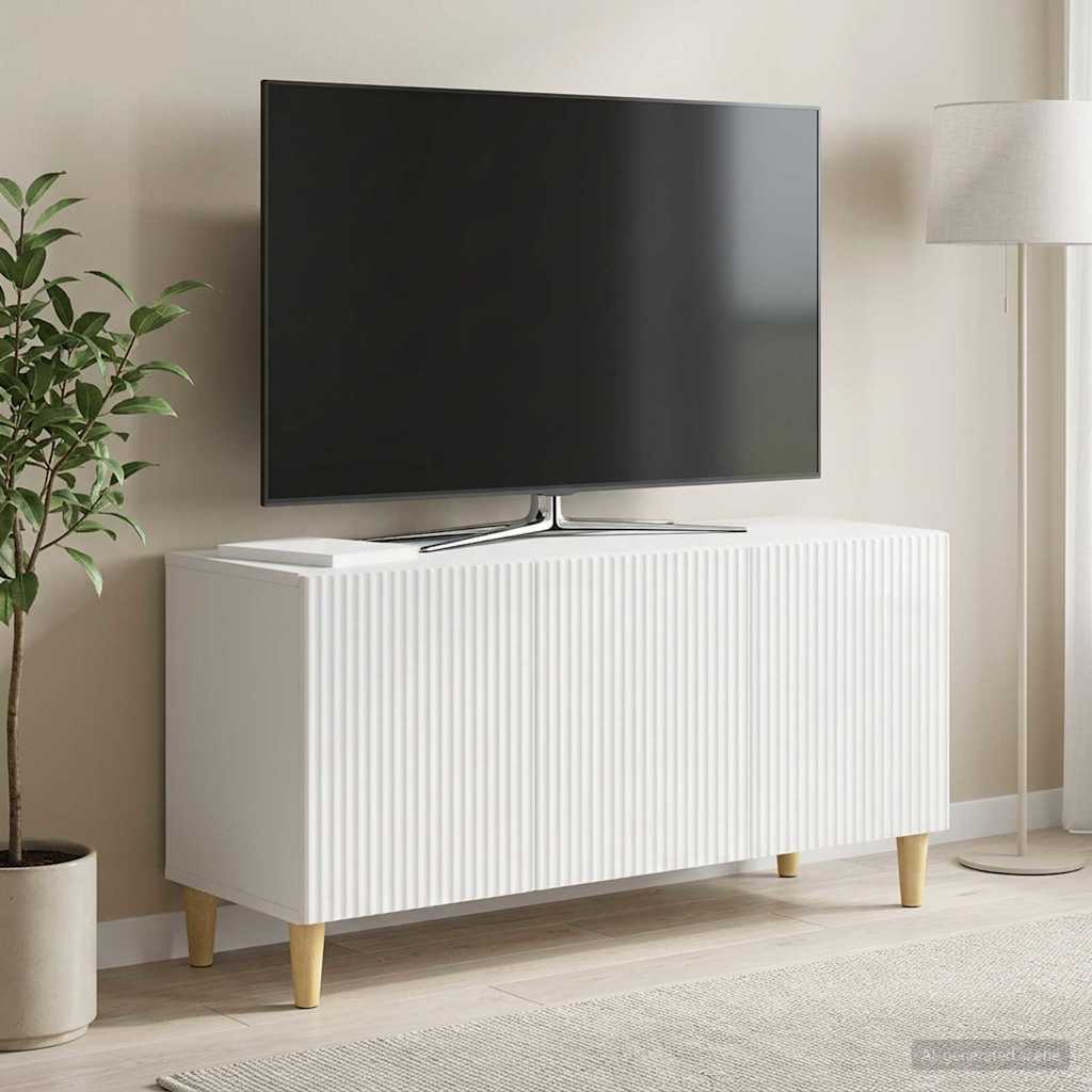 TV-skab Hvid højglans 99 x 34,5 x 50 cm Konstrueret træ