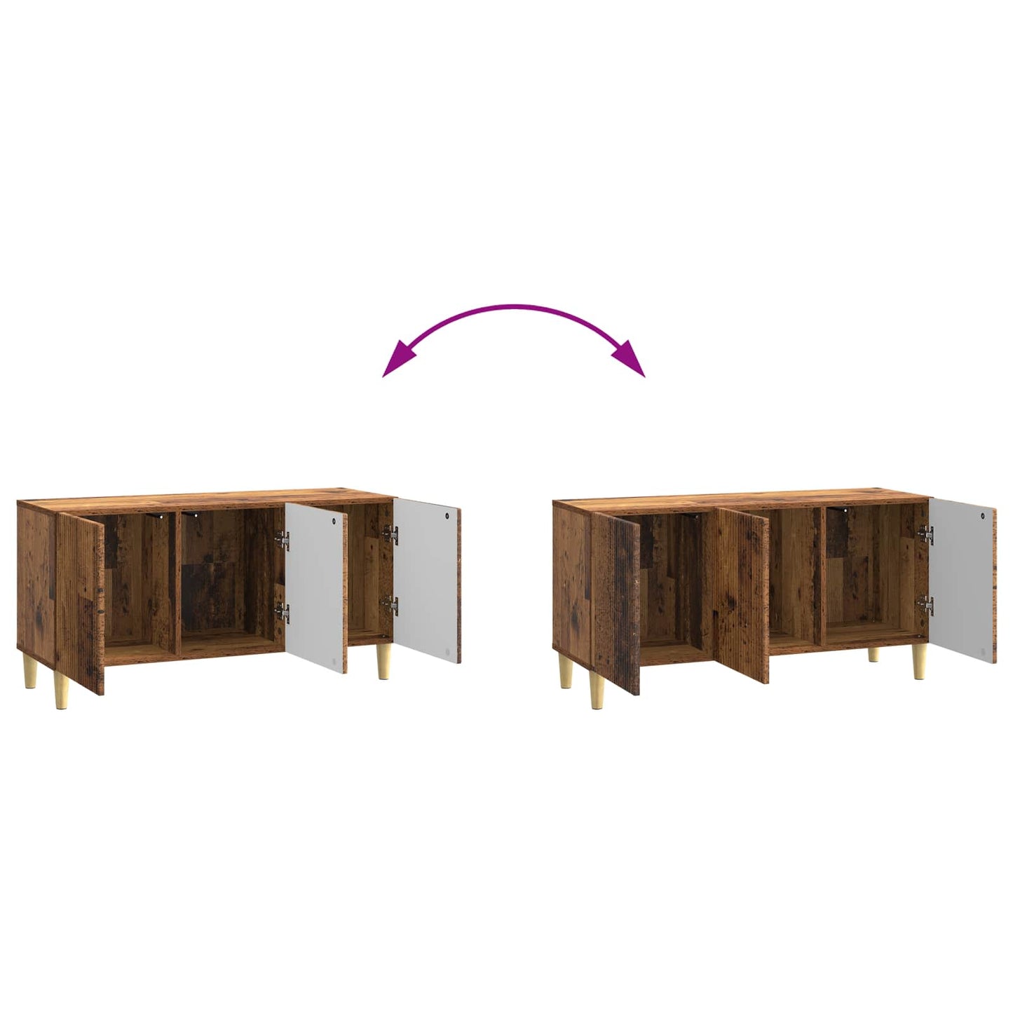 TV-skab Gammelt træ 99 x 34,5 x 50 cm Konstrueret træ