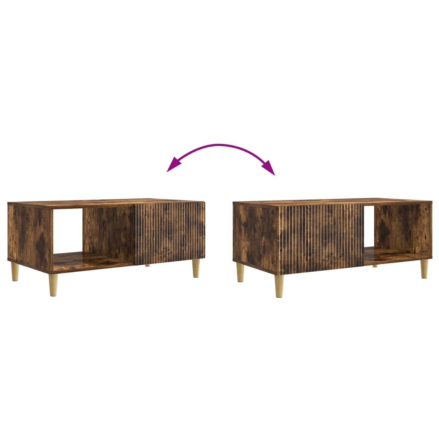 Sofabord Røget eg 90 x 50 x 40 cm Konstrueret træ